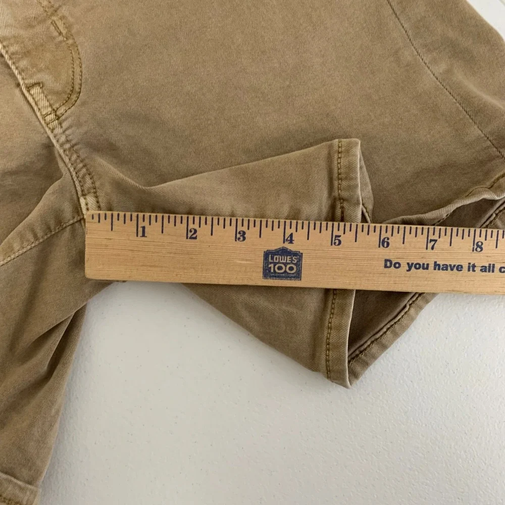 American Eagle Midi Shorts Womens‎ 12 Khaki Tan Super Stretch Denim